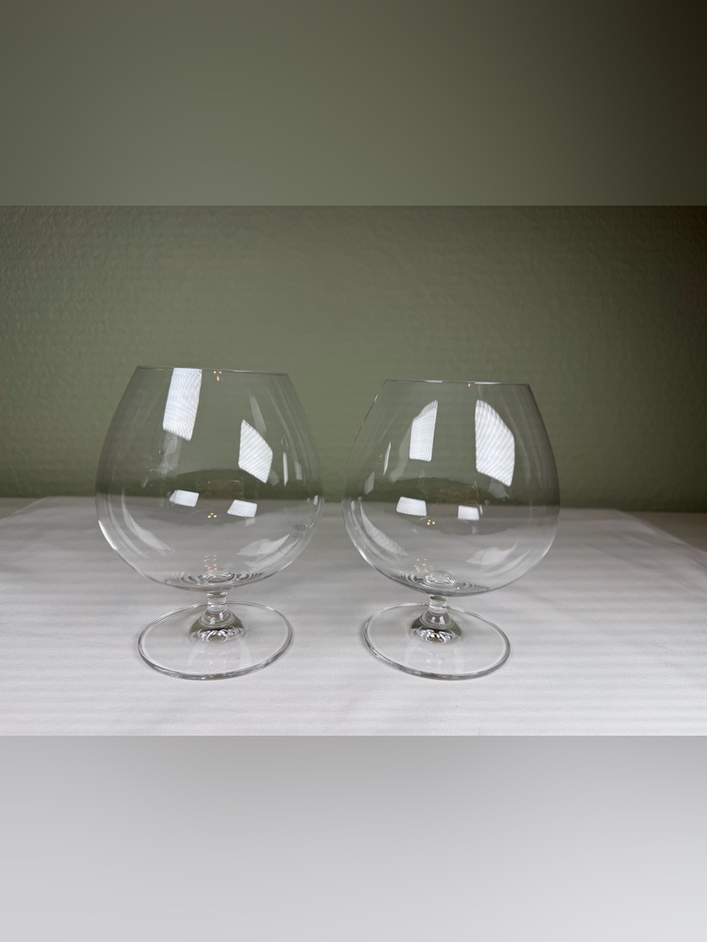 Vintage Large Clear Brandy Snifter Oversized Wine Balloon Glasses Set of 4